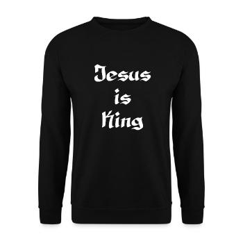 Jésus est roi | Dieu chrétien roi magnifique - Sweat-shirt Unisexe - noir - Devant - Alina (178cm) & Michal (187cm)