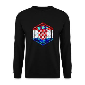 Croatia Flag Hexagon Low Poly Diamond Style - Unisex Sweatshirt - black - Front - Alina (178cm) & Michal (187cm)
