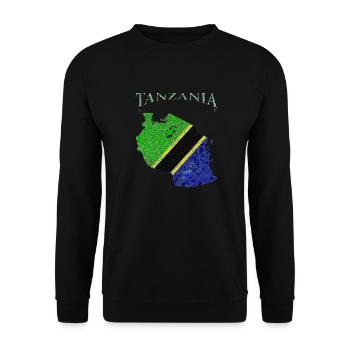 Carte drapeau de la Tanzanie - Sweat-shirt Unisexe - noir - Devant - Alina (178cm) & Michal (187cm)