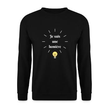 Je suis une lumière - Sweat-shirt Unisexe - noir - Devant - Alina (178cm) & Michal (187cm)