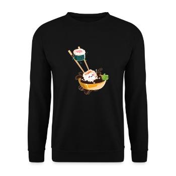 Sushi Anime I Japanese Food I Kawaii Sushi - Sweat-shirt Unisexe - noir - Devant - Alina (178cm) & Michal (187cm)