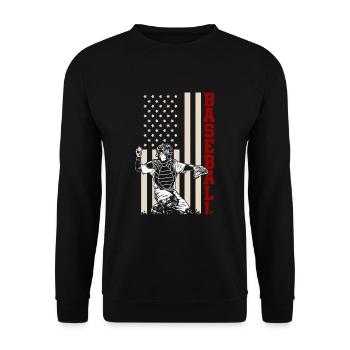Récepteurs de drapeau américain de baseball US Sportsman - Sweat-shirt Unisexe - noir - Devant - Alina (178cm) & Michal (187cm)