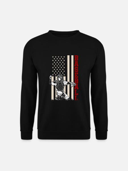 Amerikanische Flagge Baseball Fänger US Sportsman - Unisex Pullover - Schwarz