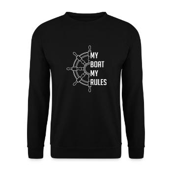 My boat my rules - Unisex Sweatshirt - black - Front - Alina (178cm) & Michal (187cm)