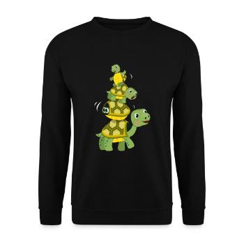 Cute colorful turtle sea creatures - Unisex Sweatshirt - black - Front - Alina (178cm) & Michal (187cm)