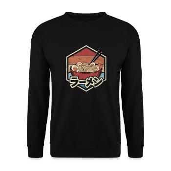 Japon Ramen japonais Kanji Kawaii Anime - Sweat-shirt Unisexe - noir - Devant - Alina (178cm) & Michal (187cm)