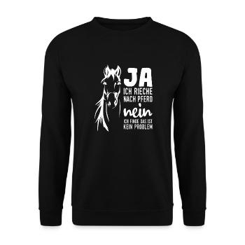 Pferde Spruch Pferdemädchen Reiterin Reitsport - Unisex Pullover - Schwarz - Vorne - Alina (178cm) & Michal (187cm)