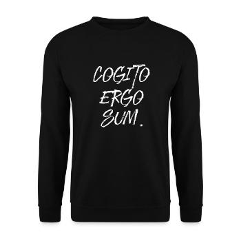 so I think I'm Latin language script - Unisex Sweatshirt - black - Front - Alina (178cm) & Michal (187cm)