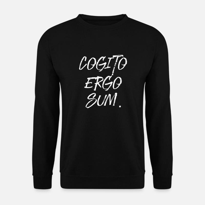 Ich denke also bin ich latein Sprache Schrift - Unisex Pullover - Schwarz