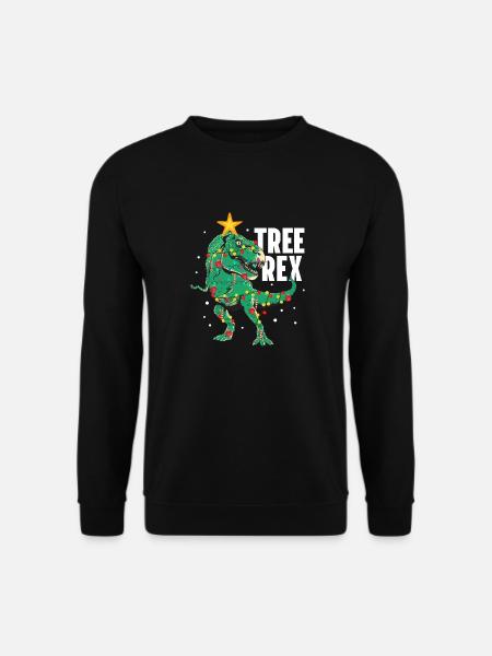 Tree Rex Funny T-Rex Lover Dinosaur Christmas Tree - Unisex Pullover - Schwarz
