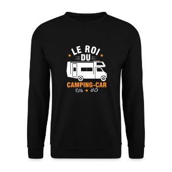 Roi du camping car - cadeau camping car humour - Sweat-shirt Unisexe - noir - Devant - Alina (178cm) & Michal (187cm)
