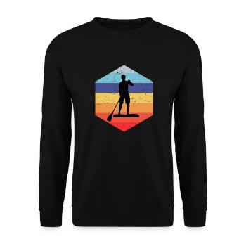 Sup Standup Paddeln Stand Up Paddel Jungen Herren - Unisex Pullover - Schwarz - Vorne - Alina (178cm) & Michal (187cm)