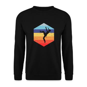 Bouldering Bouldering Women's Boulder Climber - Unisex Sweatshirt - black - Front - Alina (178cm) & Michal (187cm)