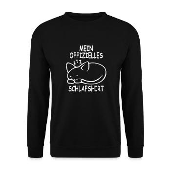Mein Offizielles Schlafshirt Katze Süß Schlafen - Unisex Pullover - Schwarz - Vorne - Alina (178cm) & Michal (187cm)