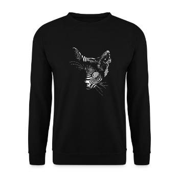 Cat techno - Unisex Sweatshirt - black - Front - Alina (178cm) & Michal (187cm)