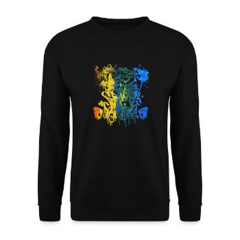 Graffiti-Spray - Unisex Pullover - Schwarz - Vorne - Alina (178cm) & Michal (187cm)