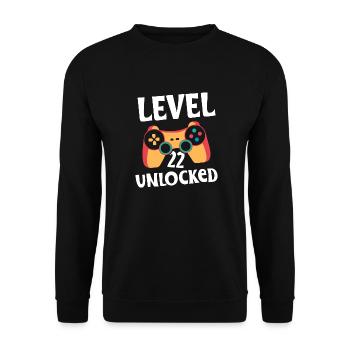 niveau 22 débloqué - Sweat-shirt Unisexe - noir - Devant - Alina (178cm) & Michal (187cm)