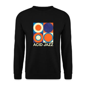 Retro Acid Jazz - Unisex Pullover - Schwarz - Vorne - Alina (178cm) & Michal (187cm)