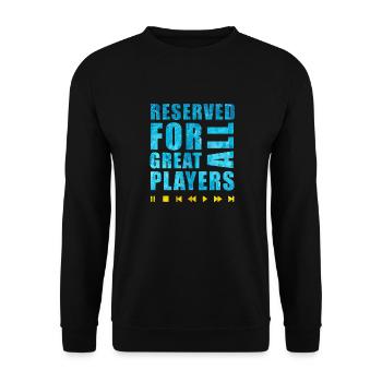 Reserviert für alle großen Spieler - Unisex Pullover - Schwarz - Vorne - Alina (178cm) & Michal (187cm)