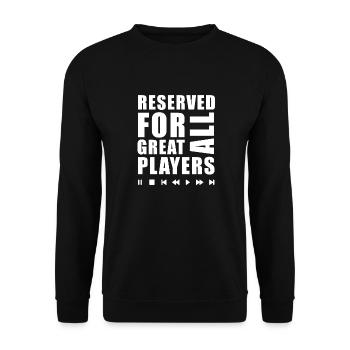 Reserviert für alle großen Spieler - Unisex Pullover - Schwarz - Vorne - Alina (178cm) & Michal (187cm)