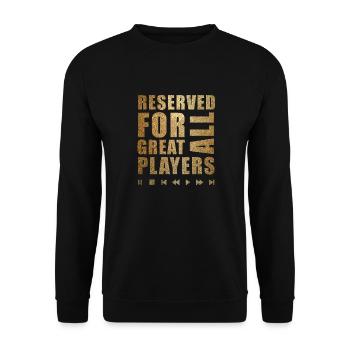 Reserviert für alle großen Spieler - Unisex Pullover - Schwarz - Vorne - Alina (178cm) & Michal (187cm)