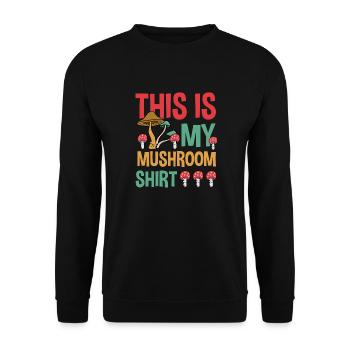 Mushroom Hunter Funny Saying Vegetable Food - Unisex Sweatshirt - black - Front - Alina (178cm) & Michal (187cm)