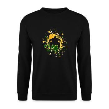 Sumo Wrestler Color Splash - Unisex Pullover - Schwarz - Vorne - Alina (178cm) & Michal (187cm)