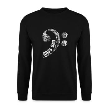 Papa spielt Bass Papa ist Bassist - Unisex Pullover - Schwarz - Vorne - Alina (178cm) & Michal (187cm)