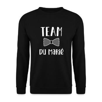 Team du marié, enterrement de vie de garçon - Sweat-shirt Unisexe - noir - Devant - Alina (178cm) & Michal (187cm)