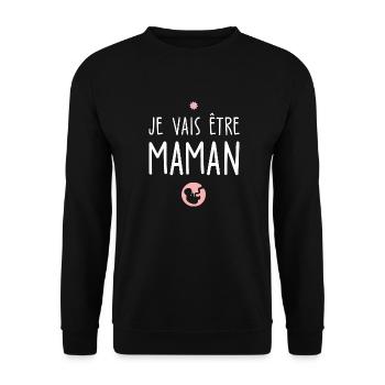 je vais être maman / future maman d'amour - Sweat-shirt Unisexe - noir - Devant - Alina (178cm) & Michal (187cm)