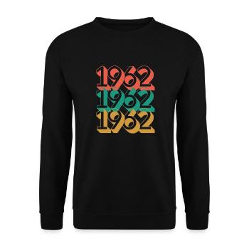 Anniversaire année 1962 / Vintage 1962 - Sweat-shirt Unisexe - noir - Devant - Alina (178cm) & Michal (187cm)