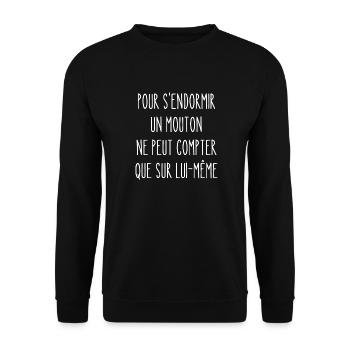 un mouton ne peut compter que sur lui-même - Sweat-shirt Unisexe - noir - Devant - Alina (178cm) & Michal (187cm)