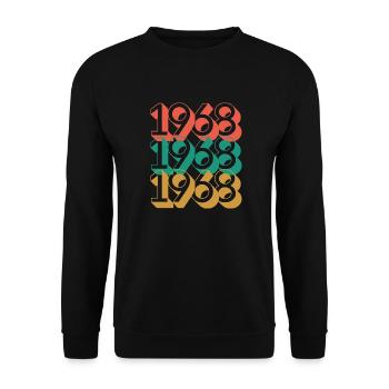 Anniversaire année 1968 / Vintage 1968 - Sweat-shirt Unisexe - noir - Devant - Alina (178cm) & Michal (187cm)
