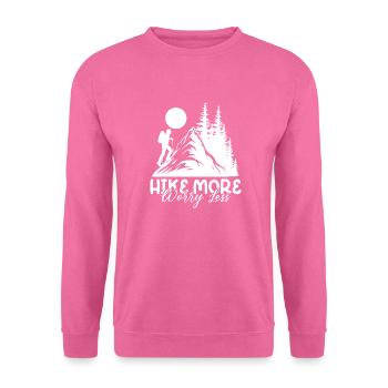 Wander mehr sorge dich weniger, wandern Wandertour - Unisex Pullover - Pink - Vorne