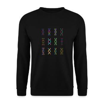 DNA-Genetik Stammbiologie - Unisex Pullover - Schwarz - Vorne - Alina (178cm) & Michal (187cm)