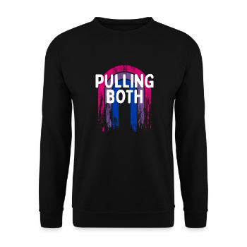 Tirer les deux couples bisexuels LGBTQ Bi Pride drôles - Sweat-shirt Unisexe - noir - Devant - Alina (178cm) & Michal (187cm)