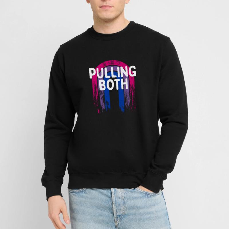 Pulling Both Bisexual LGBTQ Bi Pride Couples Funny Unisex Pullover