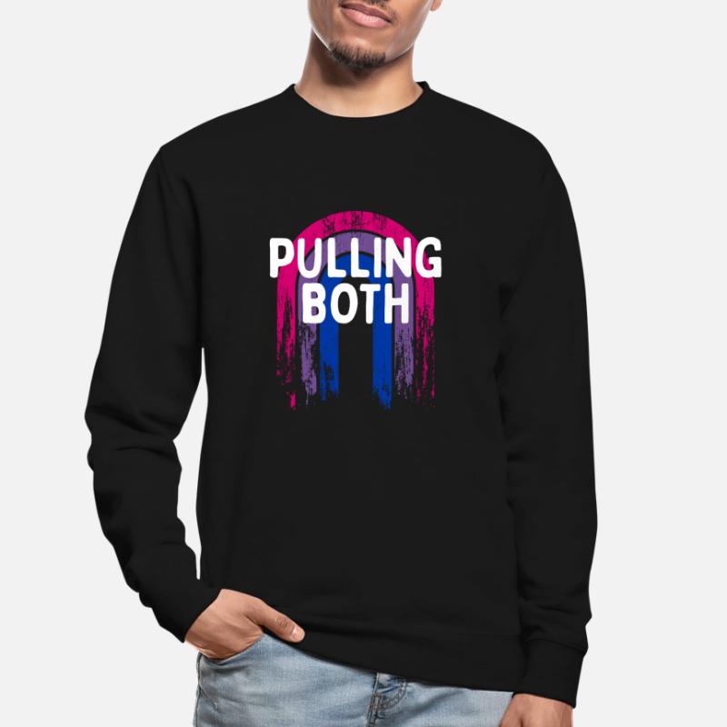 Pulling Both Bisexual LGBTQ Bi Pride Couples Funny Unisex Pullover