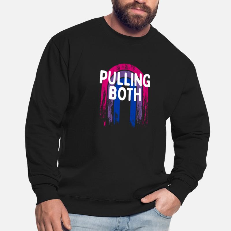 Pulling Both Bisexual LGBTQ Bi Pride Couples Funny Unisex Pullover