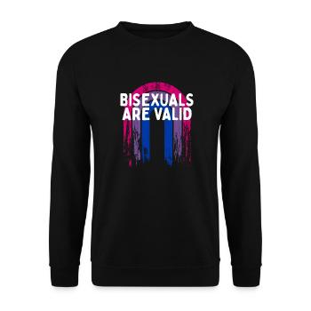 Bisexuals Are Valid Bi Positivity Bi Pride - Unisex Sweatshirt - black - Front - Alina (178cm) & Michal (187cm)