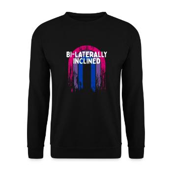 Bi-Laterally Inclined Bisexual LGBTQ Bi Pride - Unisex Sweatshirt - black - Front - Alina (178cm) & Michal (187cm)