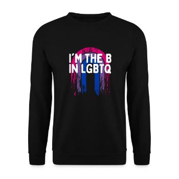 Je suis le B dans LGBTQ Bisexual Pride Bi LGBT - Sweat-shirt Unisexe - noir - Devant - Alina (178cm) & Michal (187cm)