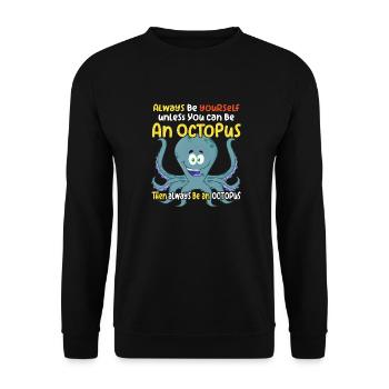 Be an Octopus - Fun Octopus Design - Unisex Sweatshirt - black - Front - Alina (178cm) & Michal (187cm)