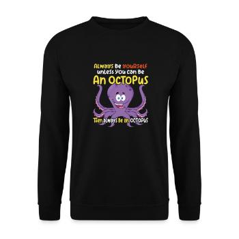 Be an Octopus - Fun Octopus Design - Unisex Sweatshirt - black - Front - Alina (178cm) & Michal (187cm)