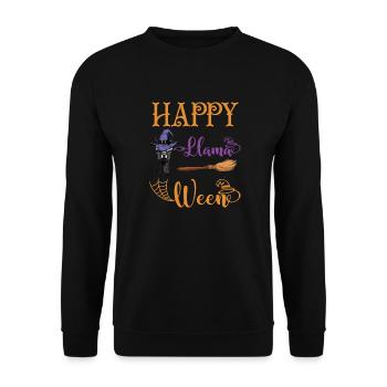 Happy Llamaween llama halloween funny costume boys - Sweat-shirt Unisexe - noir - Devant - Alina (178cm) & Michal (187cm)
