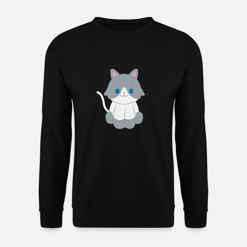 Gray and white cat - Unisex Sweatshirt - black