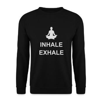 Inspirez expirez Yoga citation - Sweat-shirt Unisexe - noir - Devant - Alina (178cm) & Michal (187cm)