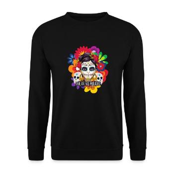 Dia De Los Muertos - Unisex Pullover - Schwarz - Vorne - Alina (178cm) & Michal (187cm)