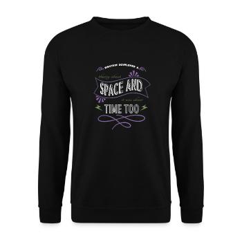weightless funny astronomy geek astrophysics - Unisex Sweatshirt - black - Front - Alina (178cm) & Michal (187cm)