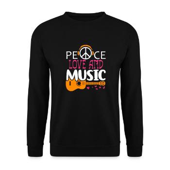 Peace Love Peace Symbol for Love Peace - Unisex Sweatshirt - black - Front - Alina (178cm) & Michal (187cm)